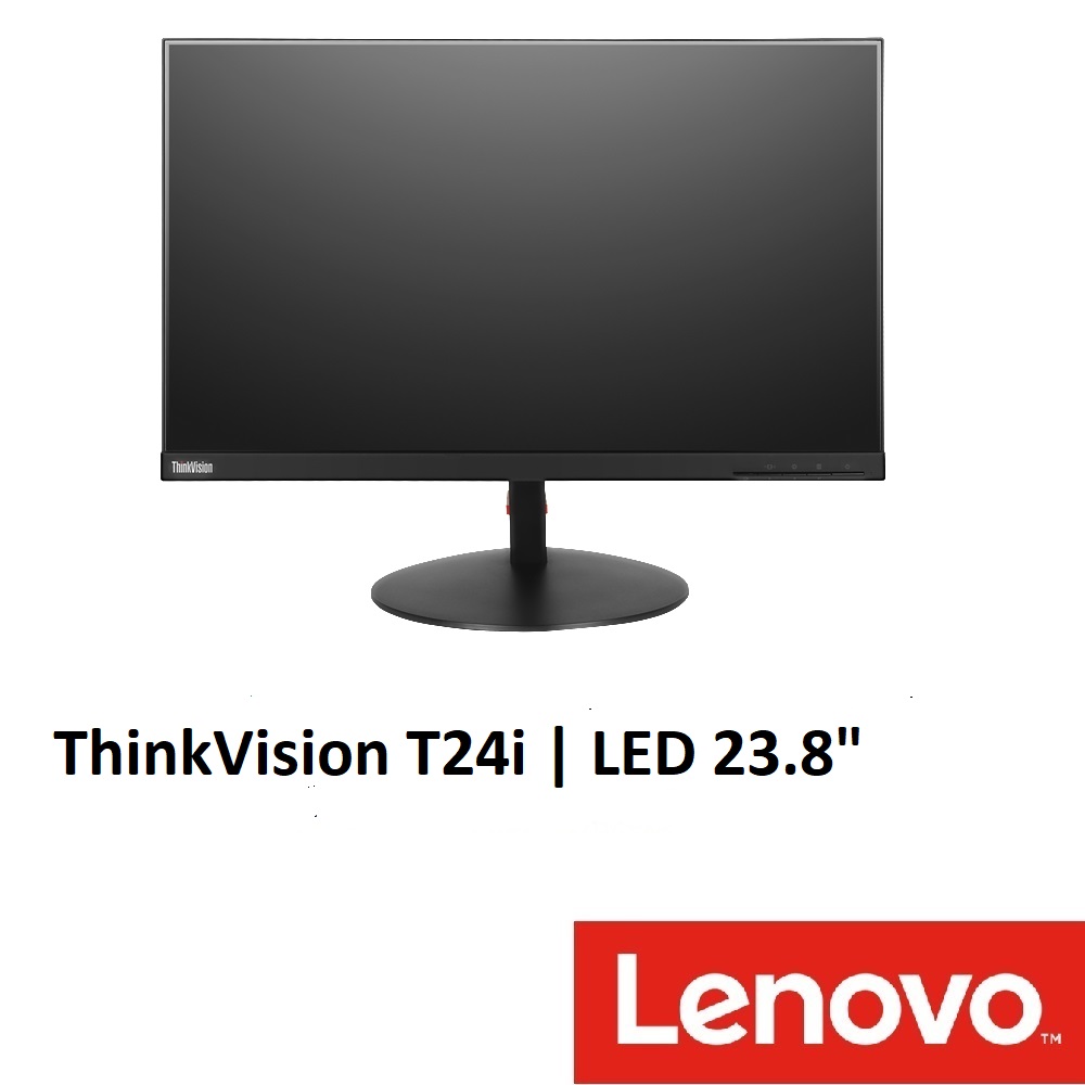 Monitor Lenovo Thinkvision T24i Led 23 8 Full Hd Widescreen Ports Vga Hdmi Dp Stand